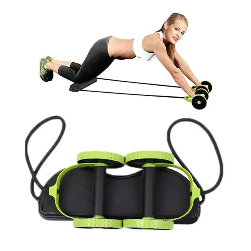 AB wheel roller stretch elastic abdominal resistance pull cord