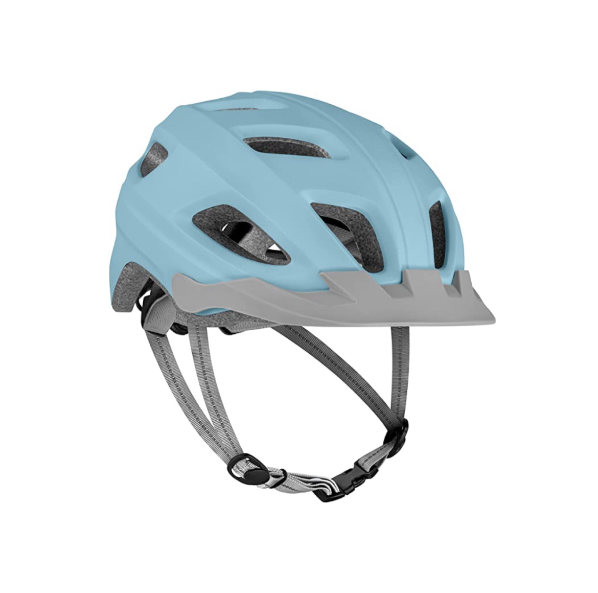 Bicycle helmet with LED safety light adjustable dial and removable visor