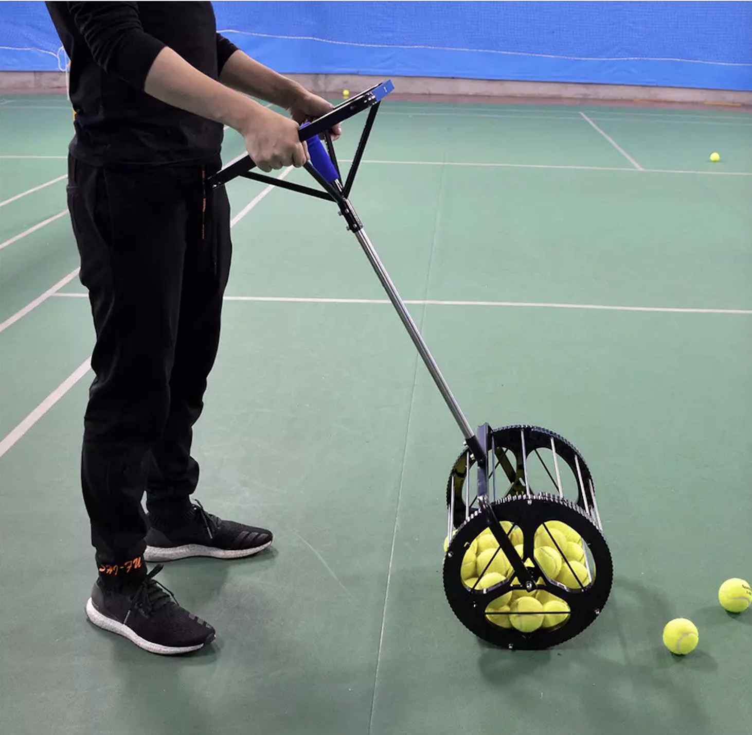 Tennis Club Practical Storage Tennis Ball Portable Hopper Picker with Wheels