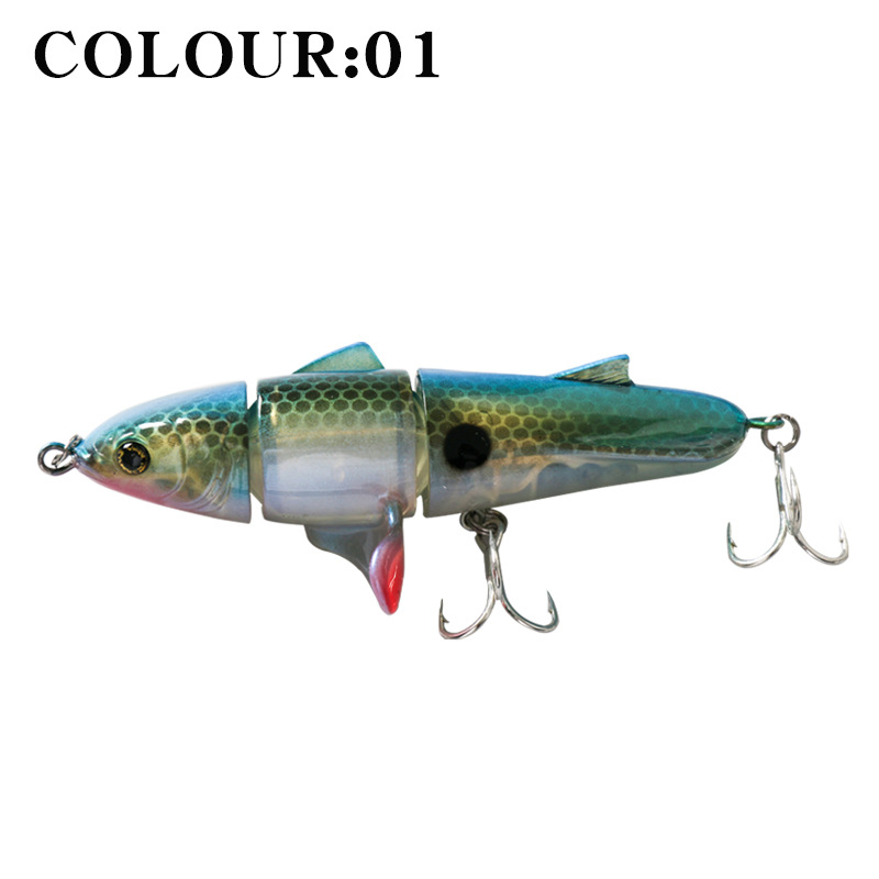 New 3-section propeller surface tractor hard bait 11cm/24g floating pencil plastic Road Runner bionic lure