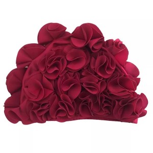 Petals bathing swimming cap protect long hair ears swim pool hat