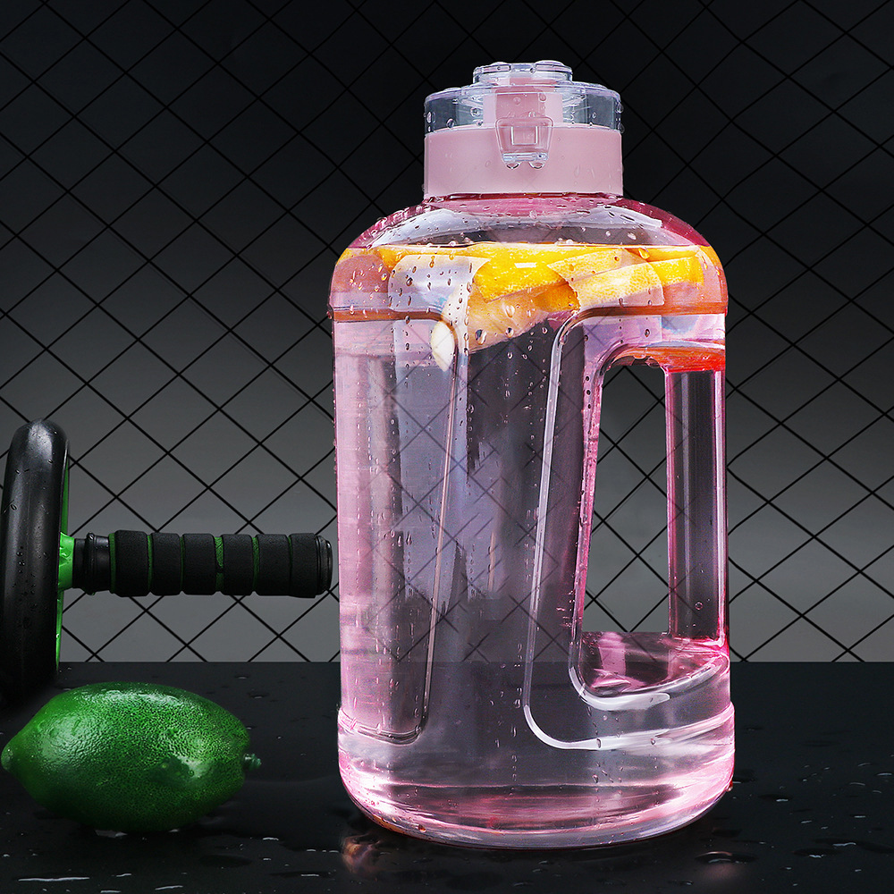 Summer new gallon fitness pot plastic sports large bucket ton ton pot 1500ml with graduated outdoor kettle