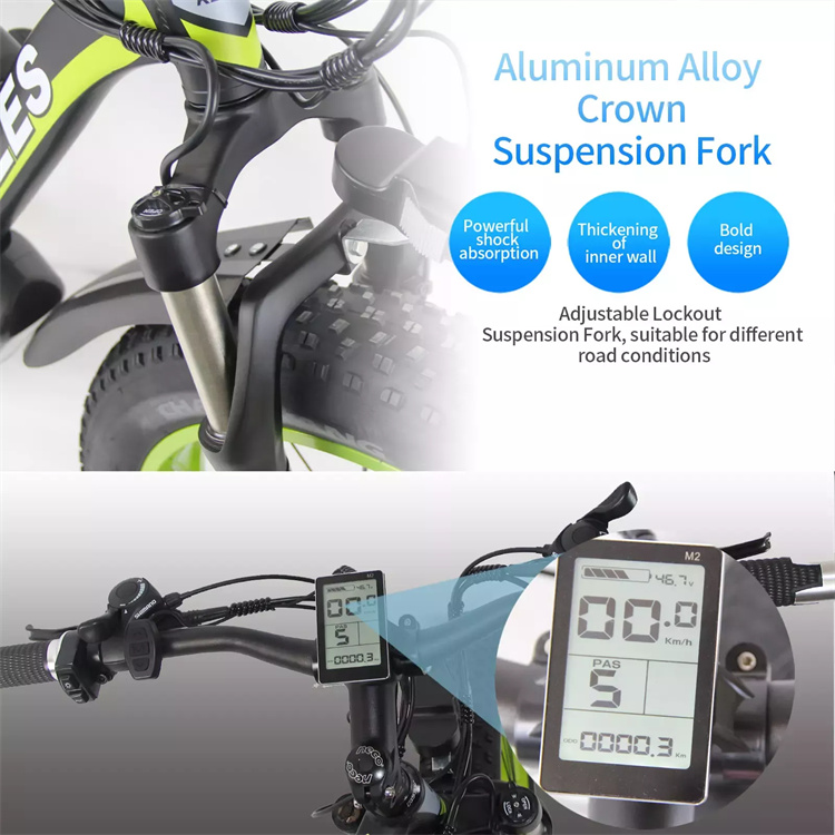 K800 Double Motor 2 Wheel Drive 2000W Powerful Motor 17.5AH Lithium Battery Electric Bicycle 26×4.0 inch Fat Tire E-Bike