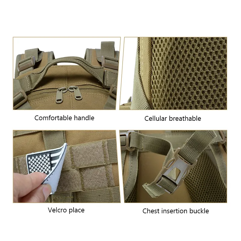 Outdoor Detachable Waterproof Durable Mountain Climbing Bag Trekking Hiking Tactical Backpack