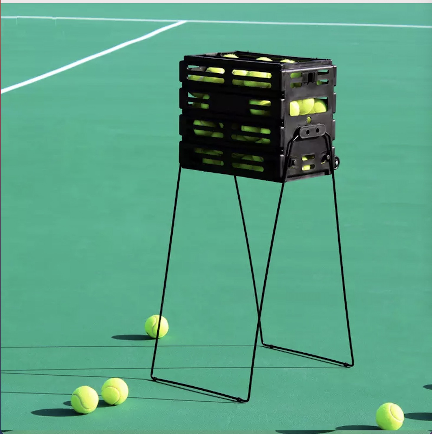 Factory wholesale eco plastic portable tennis ball pickup detachable tennis hopper storage 72 pcs balls Featured Image
