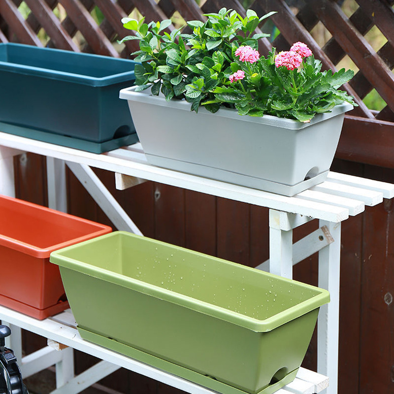 Hollen pot vegetable pot Vegetable pot Multi-specification family balcony planting vegetable planting flower rectangular planting trough