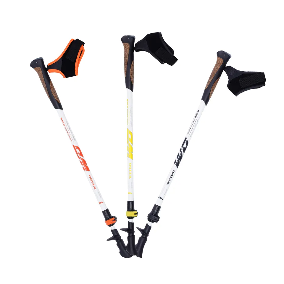 Cork Handle Multi Color Aluminum Trekking Pole Walking Sticks for Children