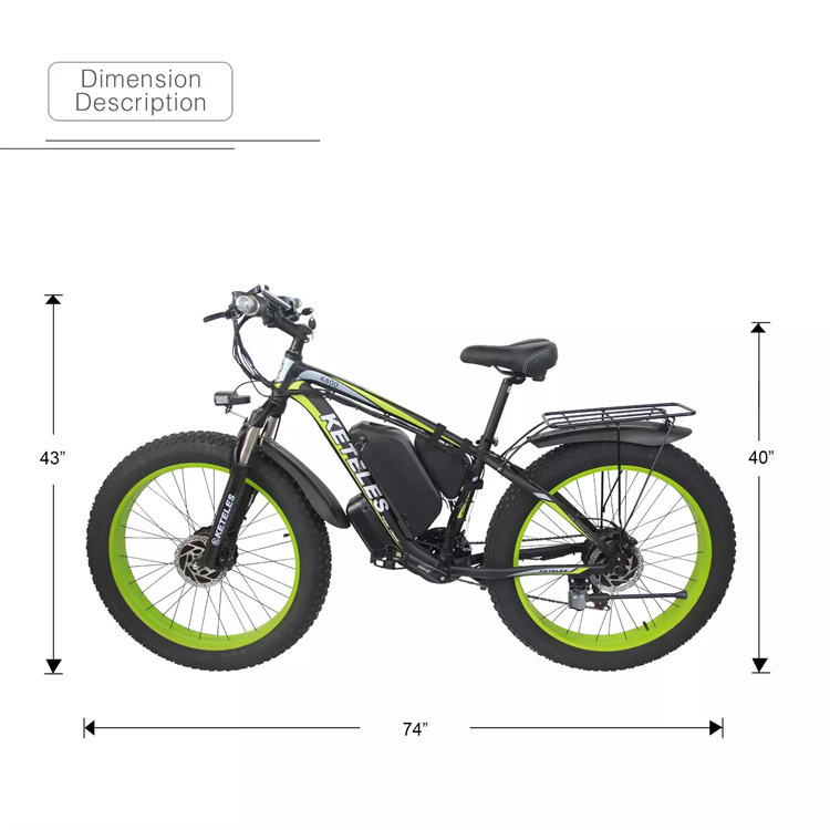 K800 Double Motor 2 Wheel Drive 2000W Powerful Motor 17.5AH Lithium Battery Electric Bicycle 26×4.0 inch Fat Tire E-Bike