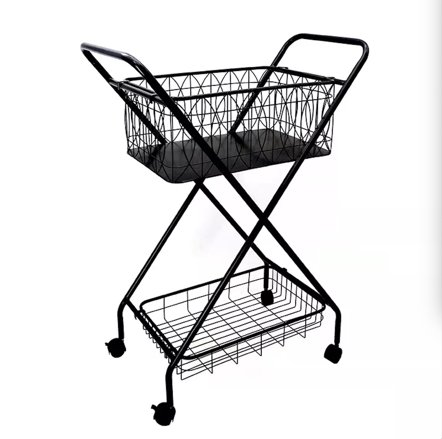Double Layer Metal Sports equipment storage basket cart tennis ball trolley