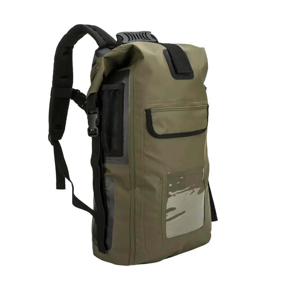 Promotional durable easy cleaning 20 liter fully waterproof hiking bag