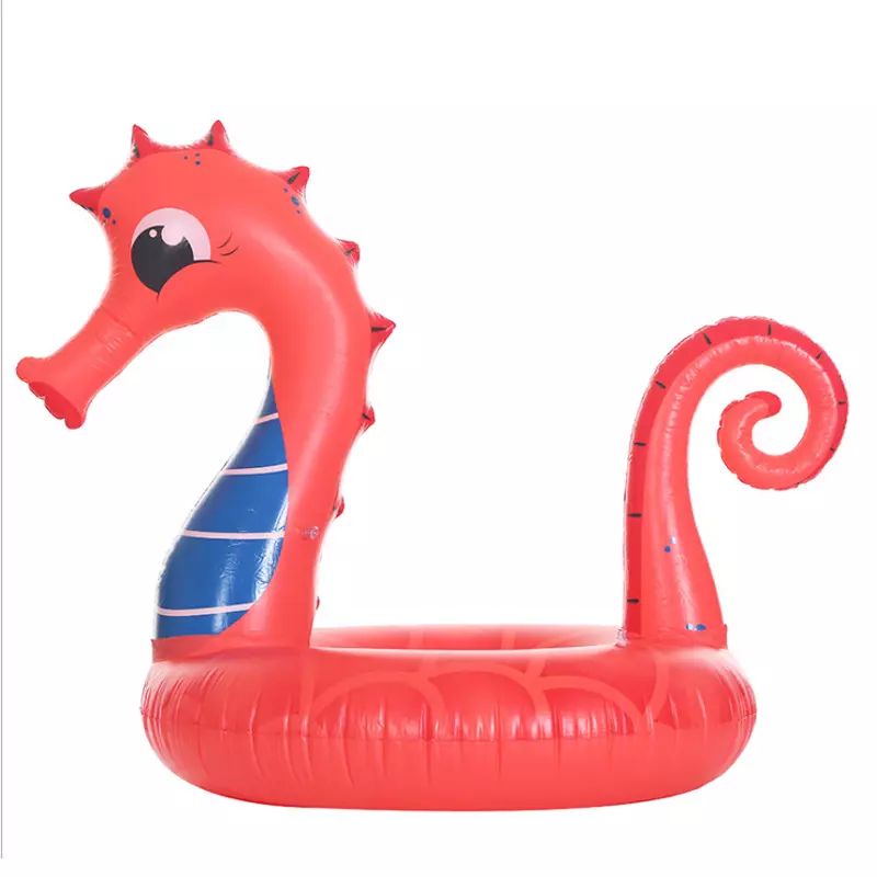 Large size swimming ring water float bed recliner inflatable seahorse mounted floating row Featured Image