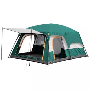 2 Rooms 1 Living Room Waterproof Extra Large Space 8 To 12 Persons Portable Family Outdoor Camping Tent