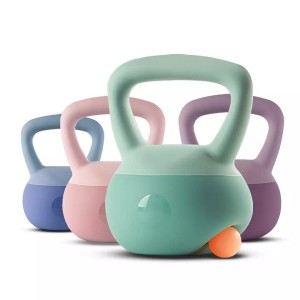 High quality wholesale custom logo soft kettlebell fitness equipment PVC steel sand kettlebell