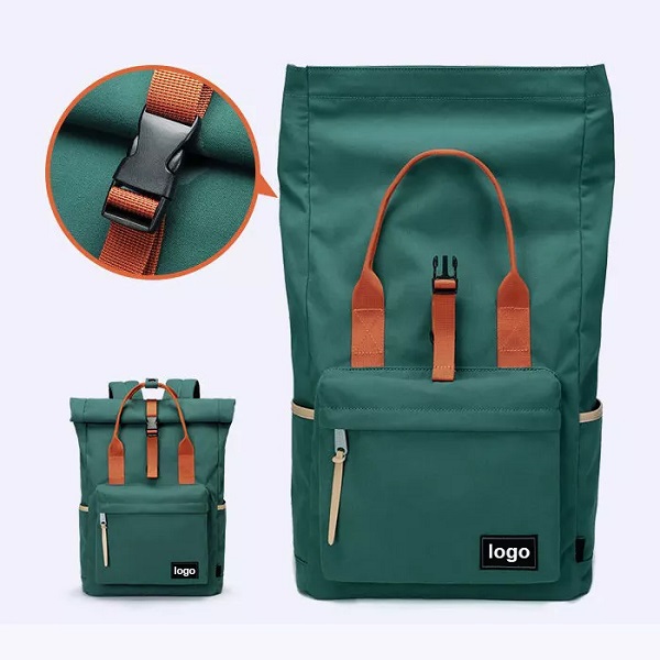 multifunctional expandable roll top travel laptop backpack for men women durable recycled pet computer notebook backpack