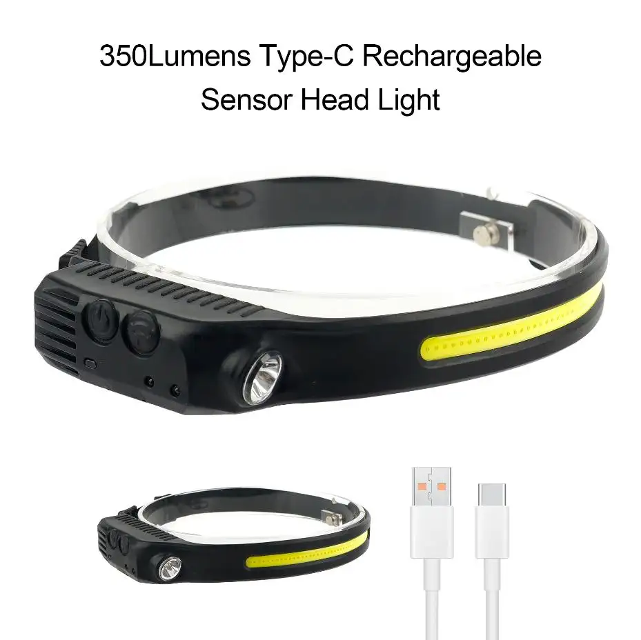 Multi-Function Induction Smart Sensor Headlight USB Rechargeable COB LED Headlamp
