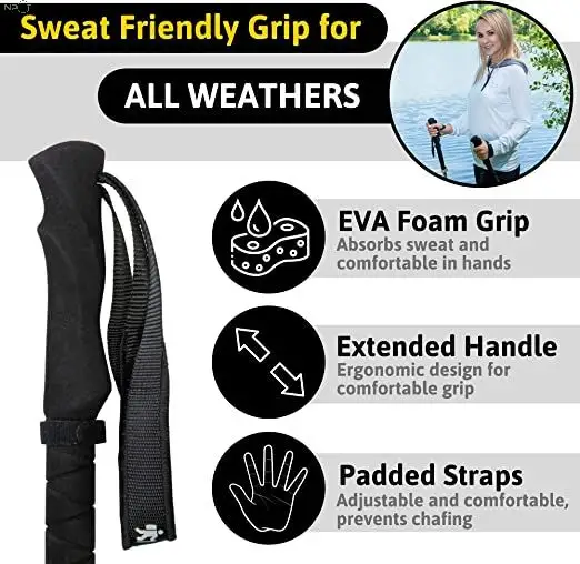  Walking Trekking Poles 7075Aluminum Lightweight Ultra Portable Hiking Sticks for Trekking