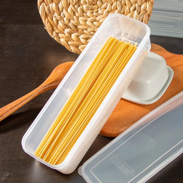  Kitchen Pantry Plastic PP Eggs Fruits Seal Snacks Organizer Spaghetti Storage Box Noodles Food Pasta Storage Container