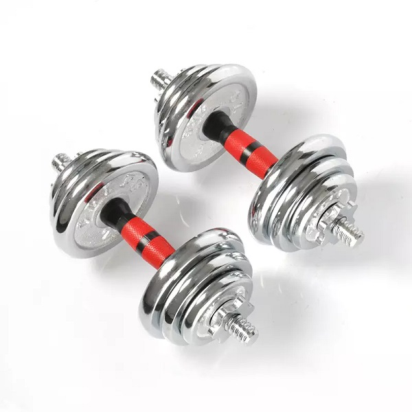 Adjustable 50kg Electroplated Dumbbell Set With Metal Barbell 2 in 1 Weight Pair And Anti-Slip Handle For All-Purpose Home Gym