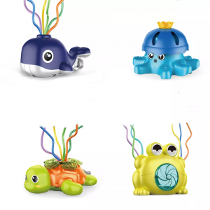 Outdoor sprinkler kids backyard spinning dolphin sunflower turtle sprinkler toy