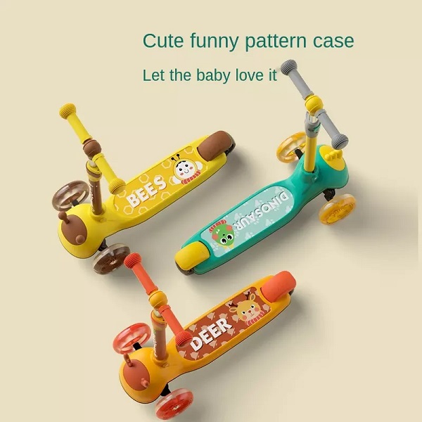 Children’s scooter 1-3-6 years old detachable flashing wheel male and female baby pedal tricycle children balancing car