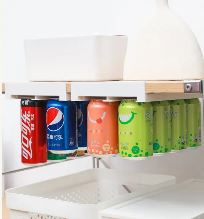 Refrigerator Hanging Can Storage Rack Drink Coke Canned Beer Storage Organizer Kitchen Supplies
