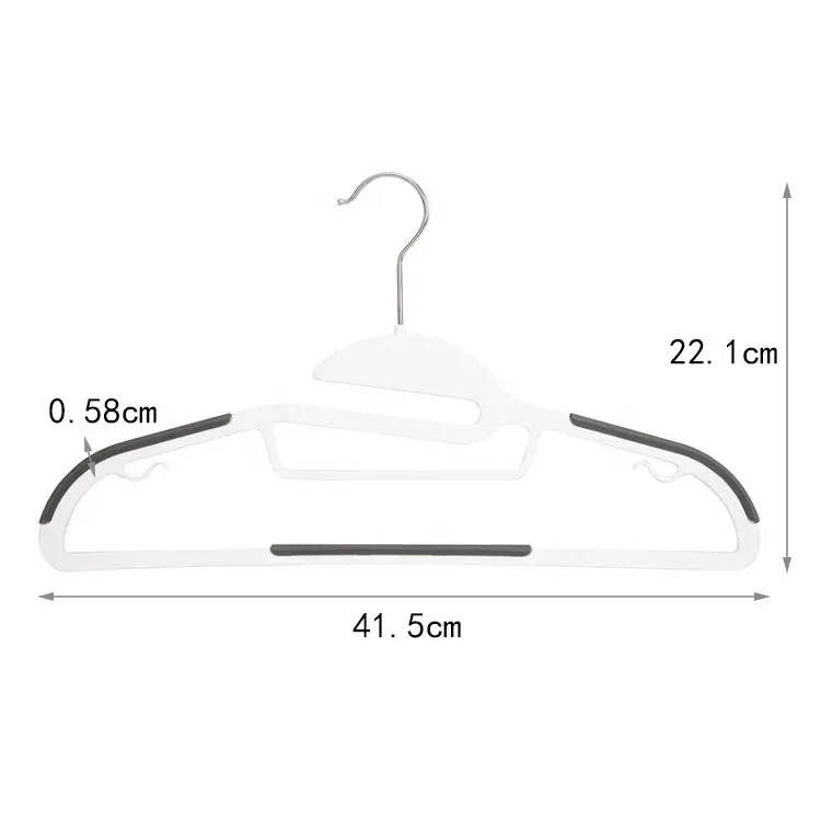Fashion Plastic Hangers with Non-Slip Pads Space Saving Easy Slide Hangers