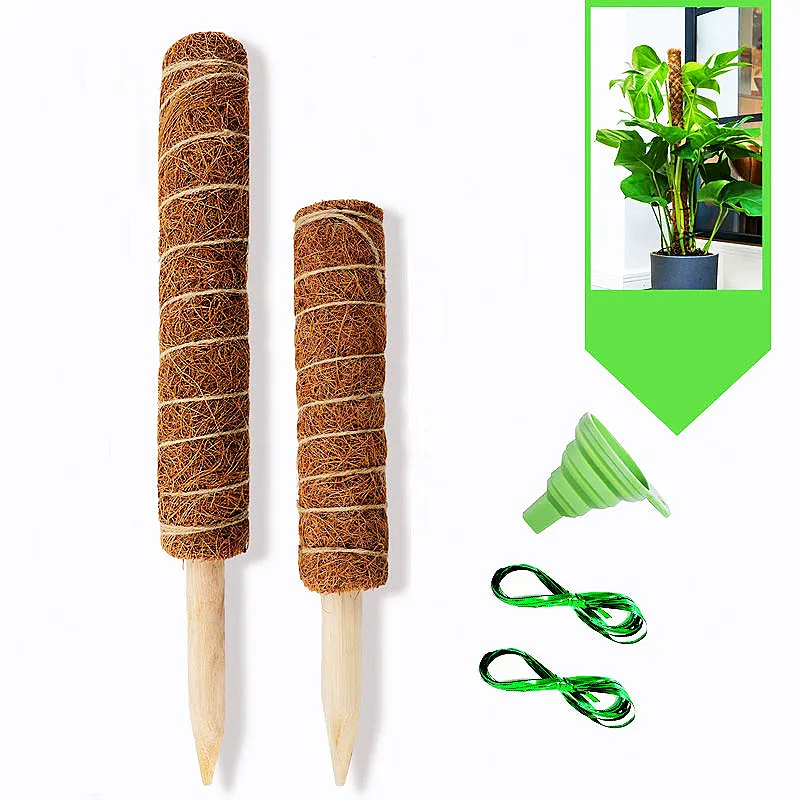 2-pack Garden Plant Support Stackable Climbing Thicken Coco Totem Stick Moss Pole Moss Stick