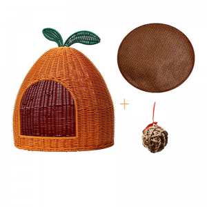 Woven PP rattan 2 in 1 cat bed dog hole pet house