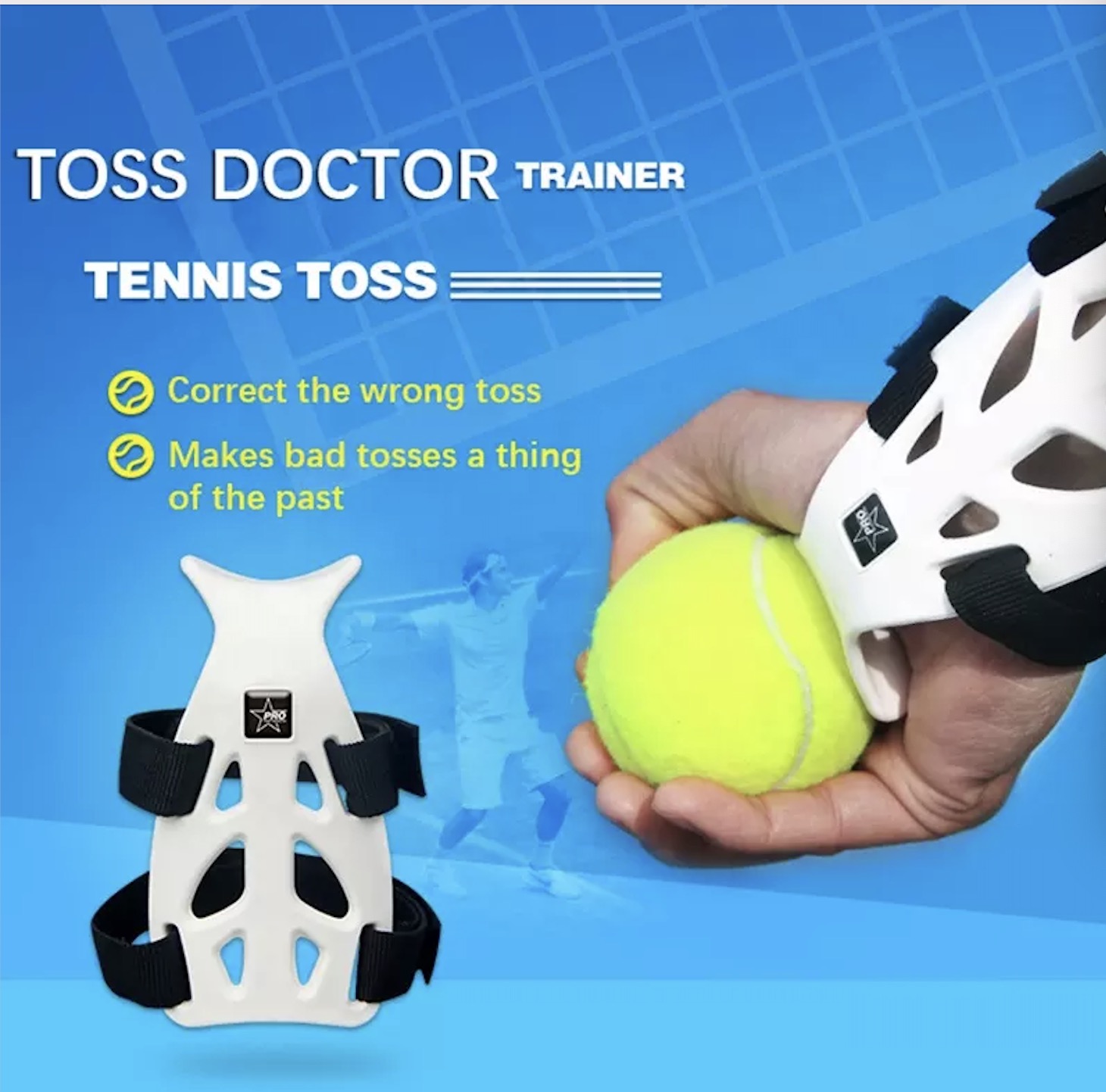 Toss Doctor Tennis Serve Trainer Correct Posture Tennis Training Machine Equipment Professional Tennis Trainer for Toss Solo