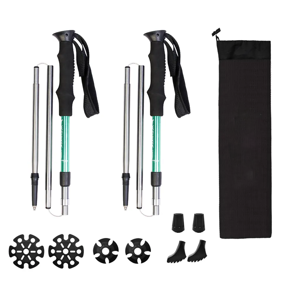  Collapsible Hiking Pole Adjustable Walking Stick Portable Mobility Travel Trekking Pole
