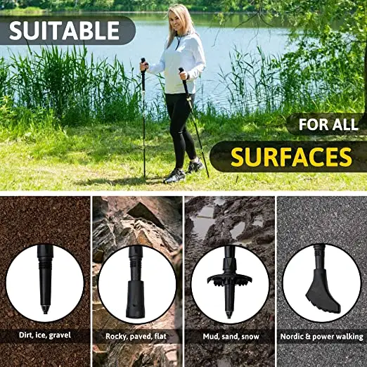  Walking Trekking Poles 7075Aluminum Lightweight Ultra Portable Hiking Sticks for Trekking