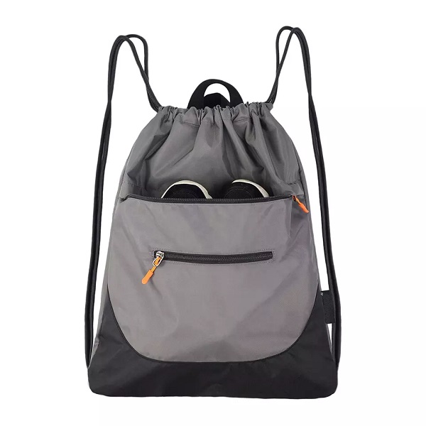 Sport Drawstring Backpack with shoe pocket Portable running bags with earphone hole for Sport Traveling Hiking Featured Image