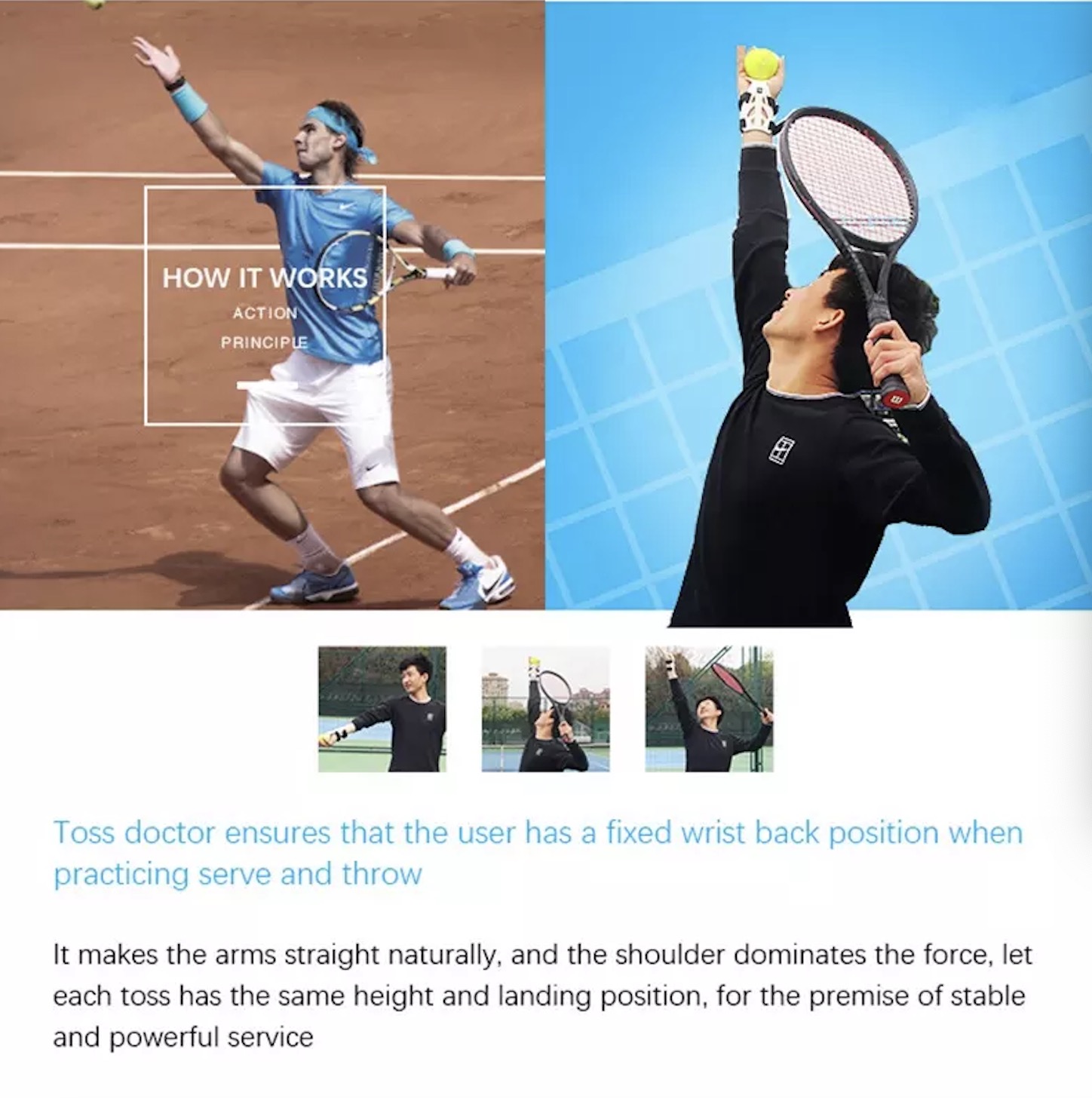 Toss Doctor Tennis Serve Trainer Correct Posture Tennis Training Machine Equipment Professional Tennis Trainer for Toss Solo