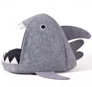 Felt pet cave shark design cat bed pet house