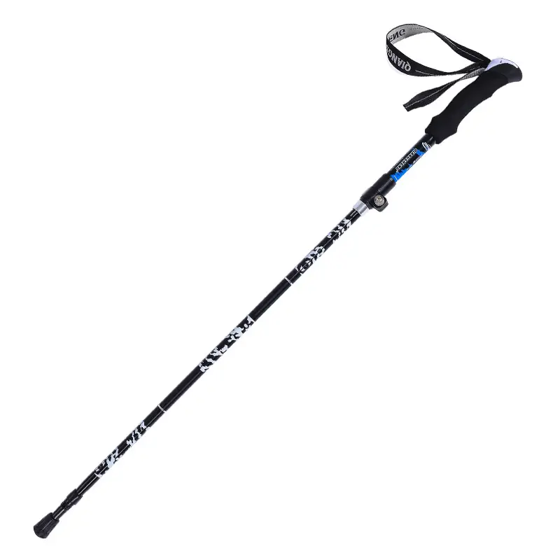 Portable Nordic Trekking Pole 5-section Folding Aluminum Walking Staff For Hiking