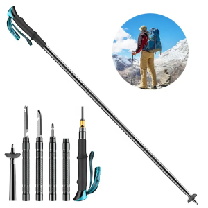 Collapsible Aluminium Multifunctional Tactical Trekking Survival Pole Tactical Walking Stick