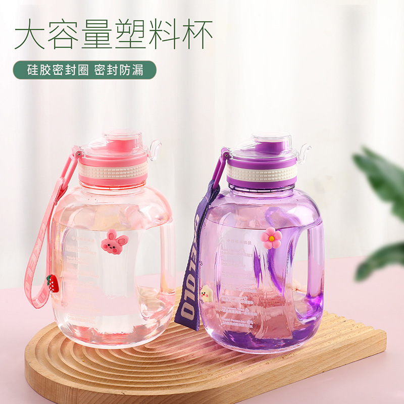 Internet celebrity small ton barrel, large capacity sports fitness male and female students portable plastic cup, potbelly space cup ton ton