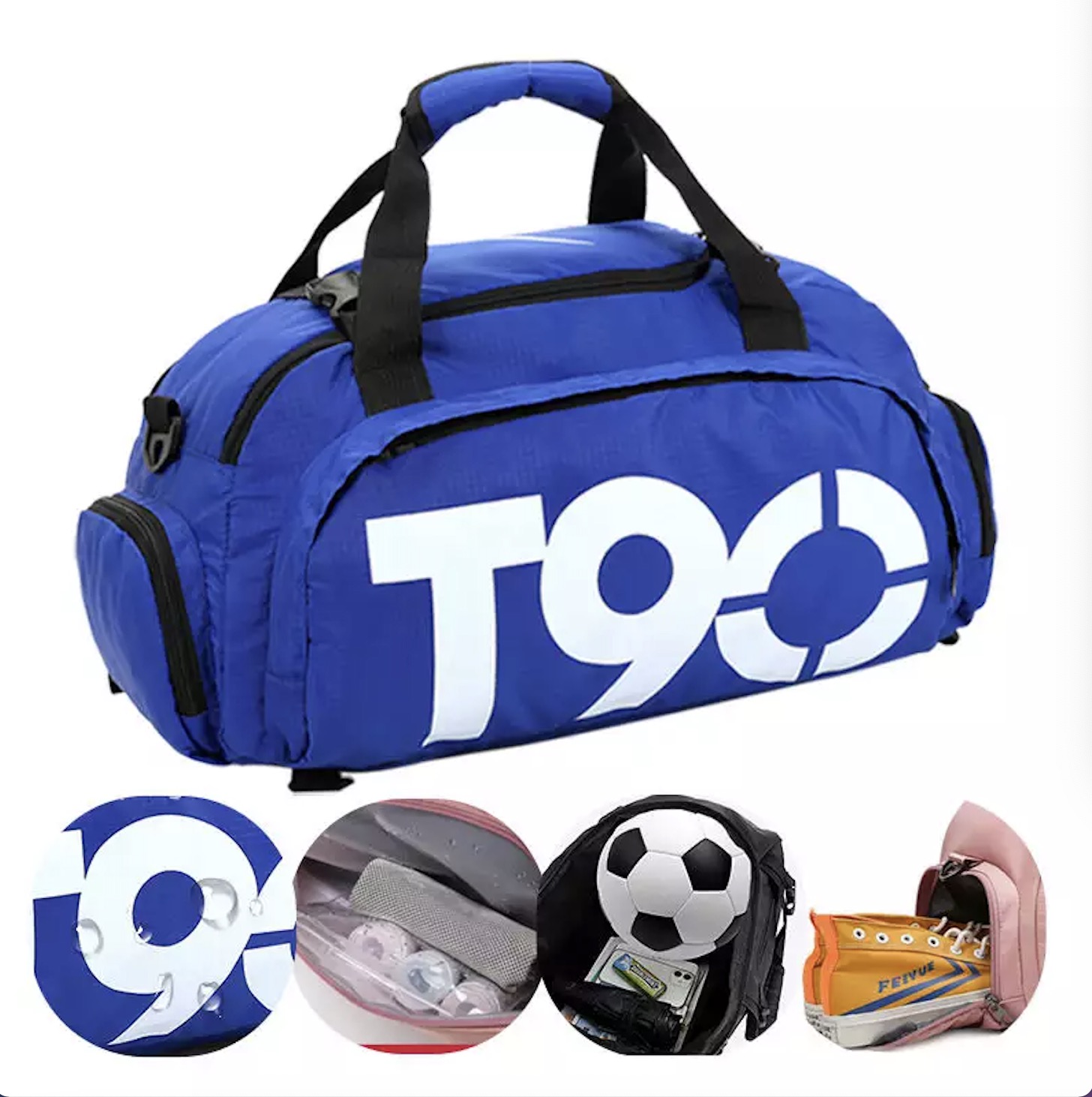 Custom Logo Travel Duffel Bag With Shoe Compartment T90 Basketball Football Training Soccer Ball Sports Women Men Duffle Gym Bag