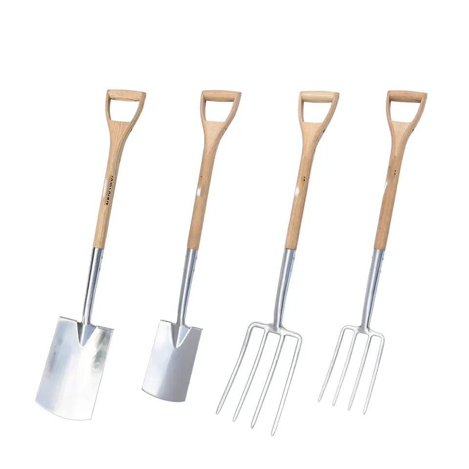 Wholesale Traditional D ASH wood Handle English Stainless Steel Garden Spade Shovel