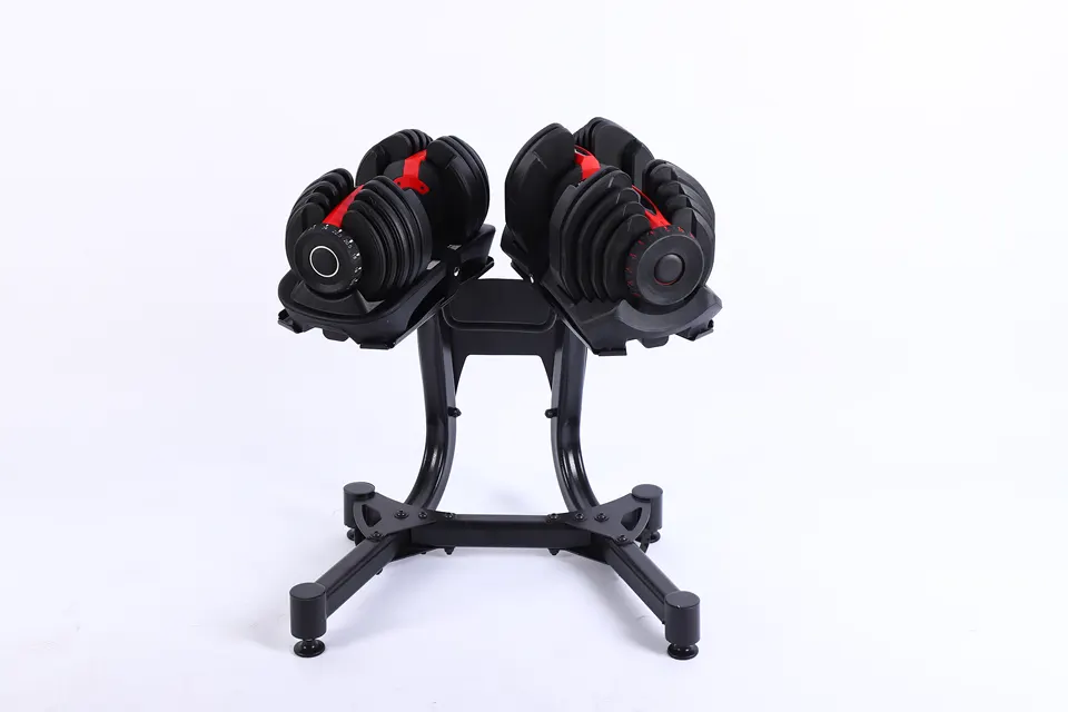 Adjustable metal barbell holder