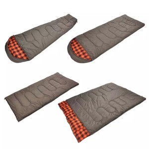 Portable Polyester 3 Season Outdoor Adults Compact Thermal Custom Manufacturing Hiking Backpack Sleeping Bag with Flannel Lining