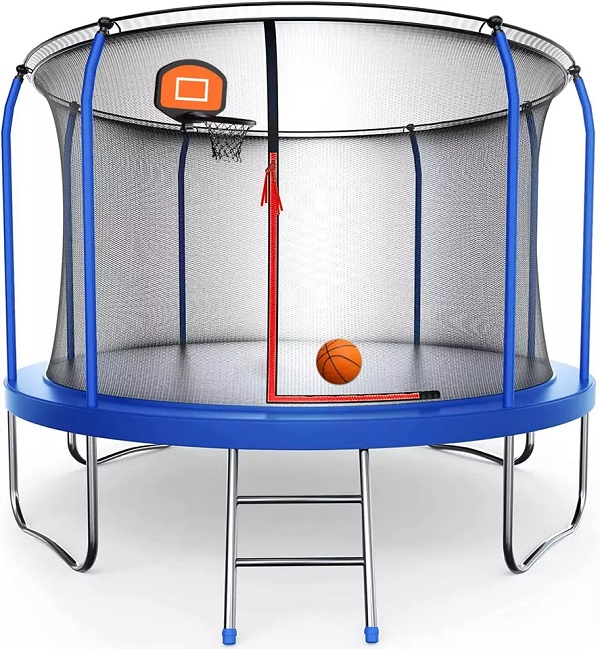 Trampoline Basketball Hoop with Pump and Mini Basketball Easy Install Basketball Hoop for Trampoline