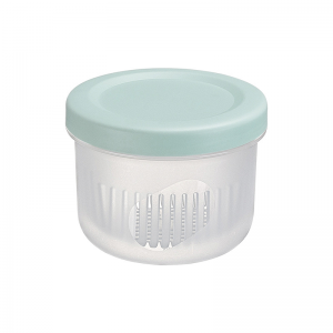 Refrigerator fresh-keeping box, ginger, garlic, green onion, storage box, household double-layer transparent plastic draining sealed fresh-keeping bowl