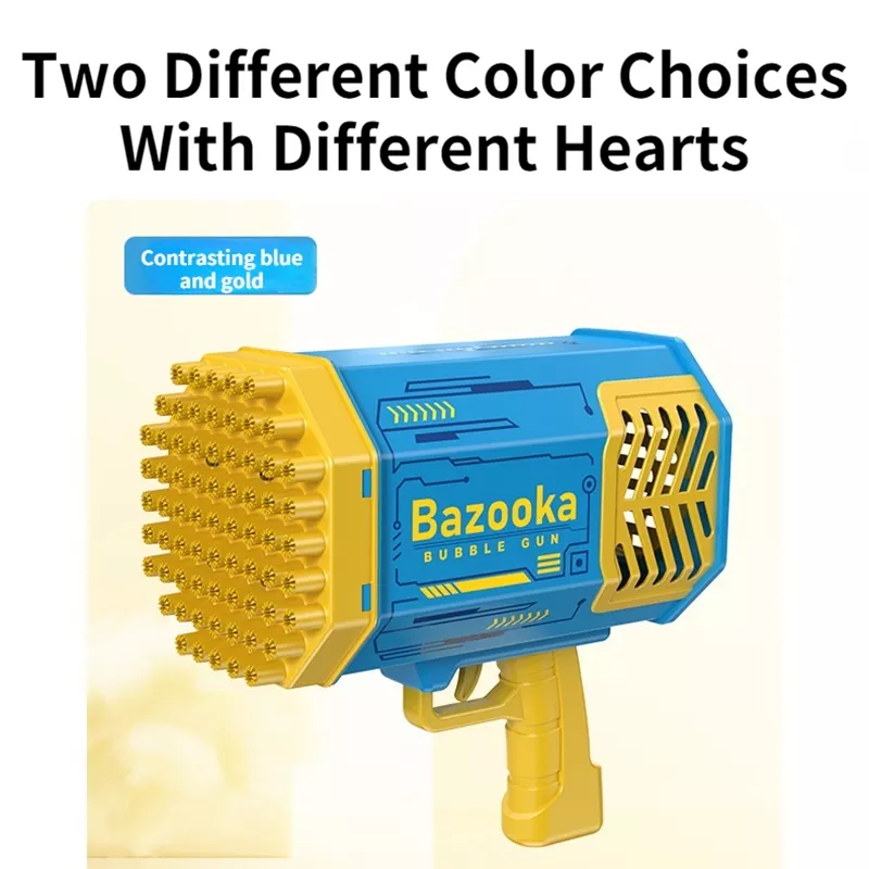 Plastic 69 Holes Bazooka Bubble Gun Light up Bubble Toys Gun Rechargeable Electric Bubbles Machine Outdoor Summer Toys for Kids
