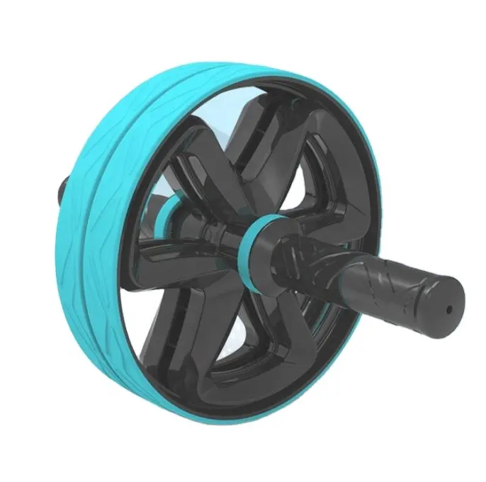 Abdominal muscle trainer double workout AB wheel roller