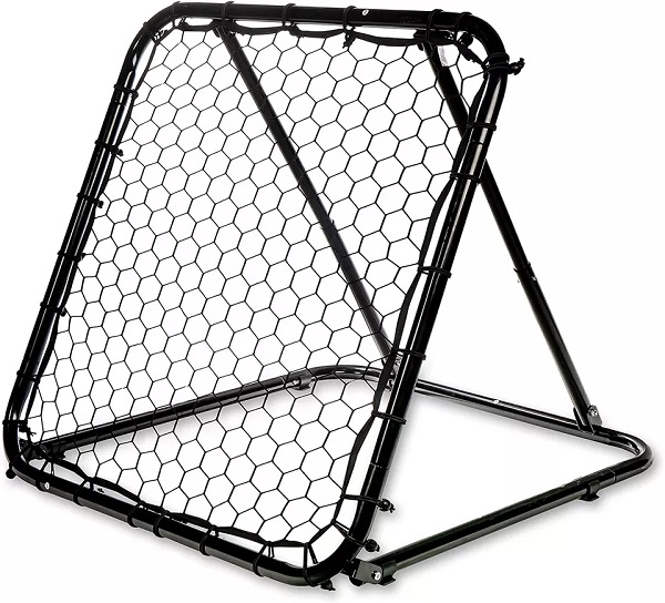 Portable Football Training Net Durable Adjustable Spring Loaded Soccer Rebounder Cast Iron Frame Suitable for Adult Child Featured Image
