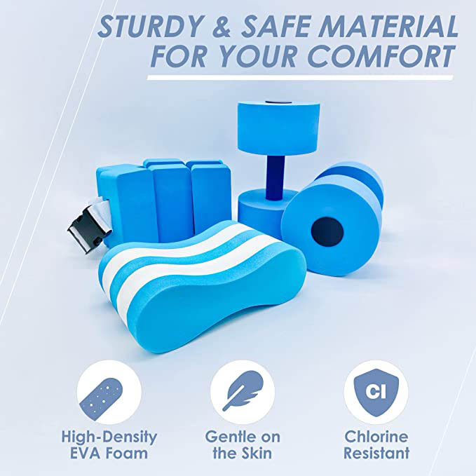 Water Workout Combo Set, High Density Water Weight, Swim Belt, Soft Padded