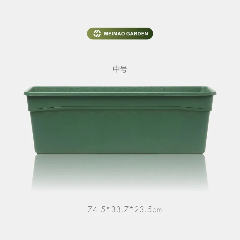 Plastic Flower Pots Self Watering Balcony Railing Plant Window Box with Water-level Indicator for Home and Garden