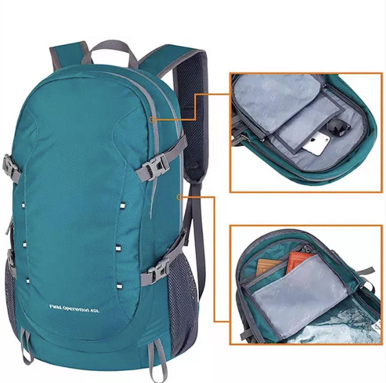 Custom Multi Functional Backpack Nylon Trekking Travelling Waterproof Outdoor Mountain Camping Hiking Backpack