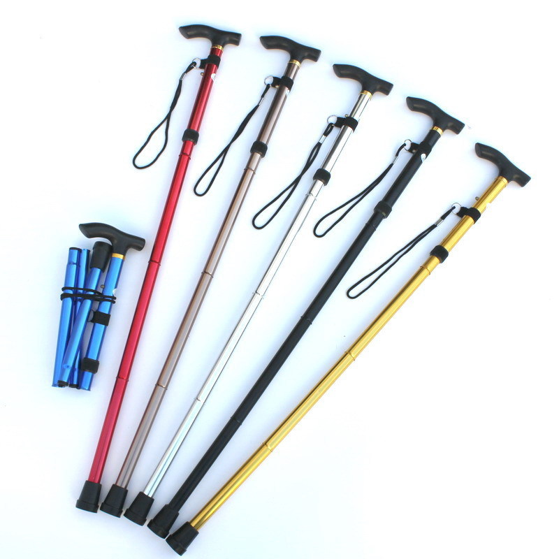 Custom Competition Mountain Multifunctional Folding Telescopic Hiking Sticks Trekking Pole